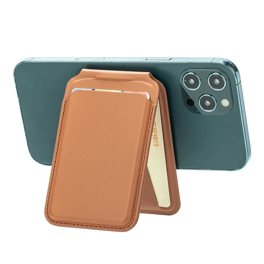 Magnetic Folding Wallet Card Holder Leather Phone Stand for Magsafe IPhone 14 13 15 Pro Max 16 Macsafe Support Telephone Bracket